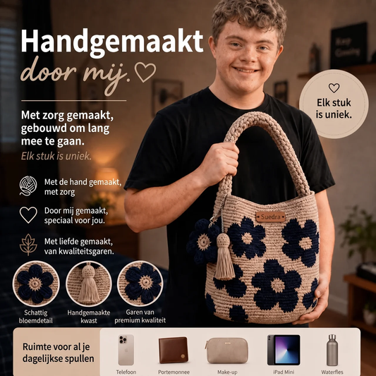 Handgeweven Bloemen Bucket Tas
